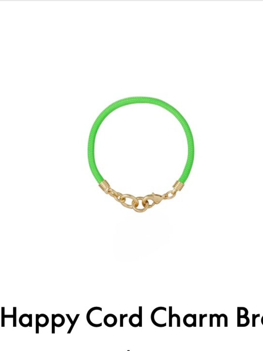 Roxanne Assoulin The Happy Cord Charm Bracelet Green Apple Without Charm